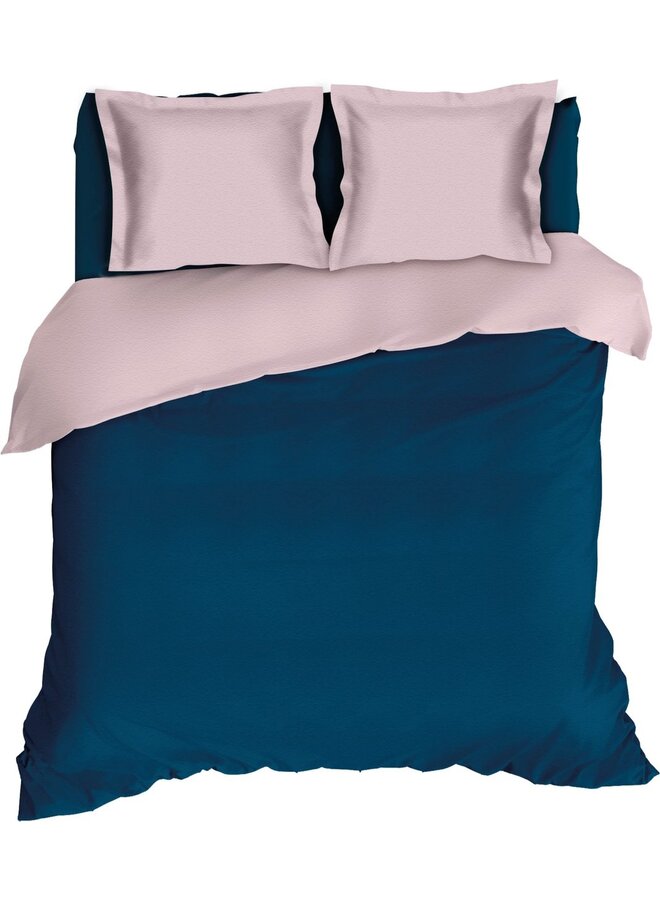 Romanette Lakenset Uni Comtesse Teal/Roze - Flanel