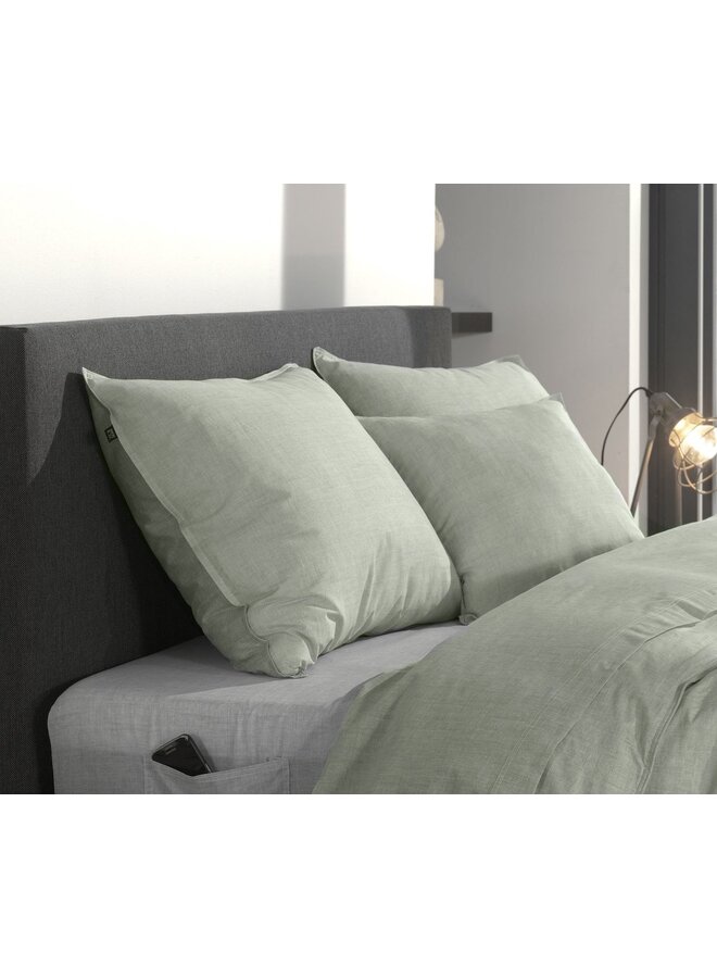 ZO! Home Katoen Kussenslopen Lino (Set van 2) Moss Groen - Katoen