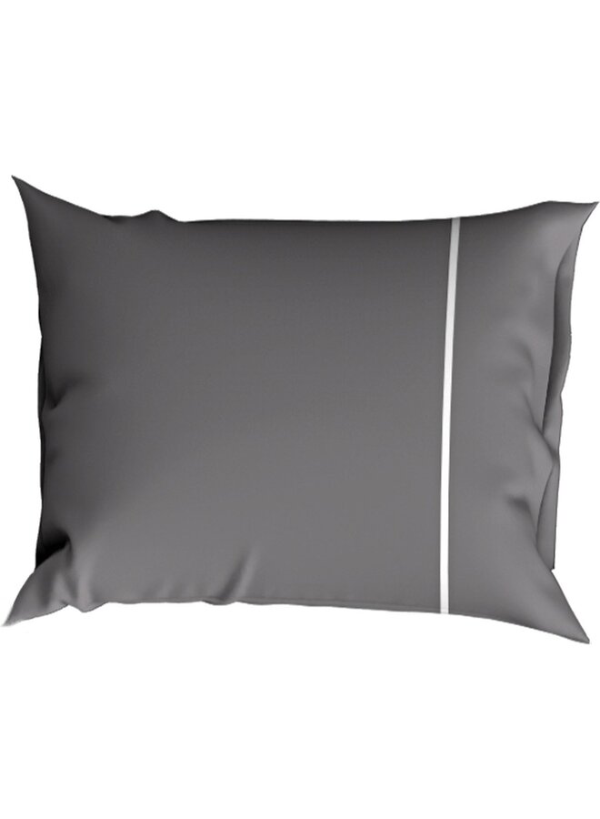 Cascina Colorini Kussenslopen Divina (Set Van 2) Antraciet/Wit - Egyptisch Percale Katoen