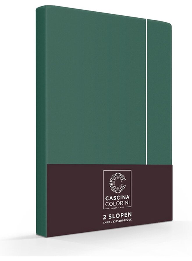 Kussenslopen Divina (Set Van 2) Botanisch Groen/Wit - Egyptisch Percale Katoen