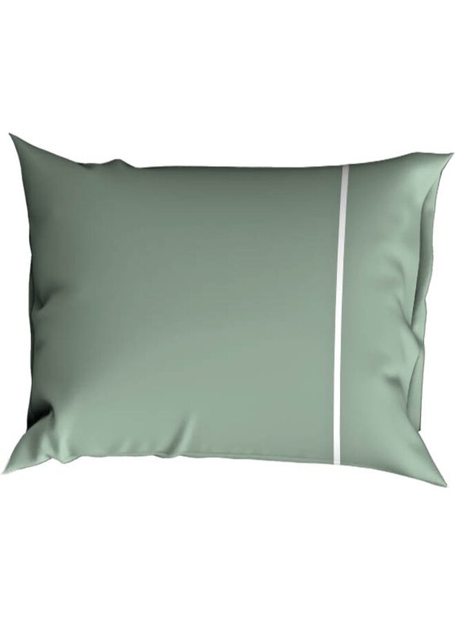Cascina Colorini Kussenslopen Divina (Set Van 2) Groen/Wit - Egyptisch Percale Katoen