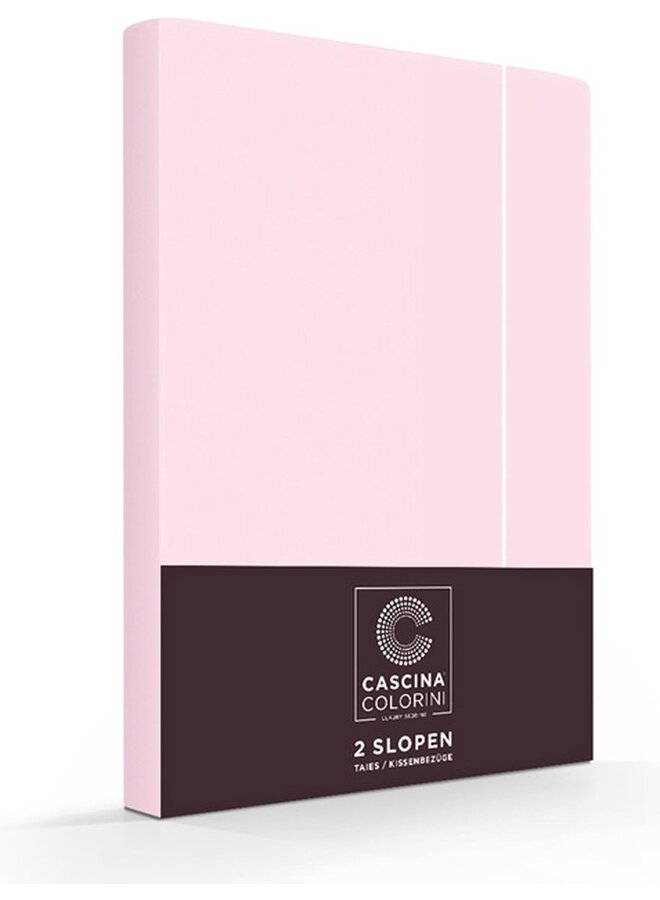Kussenslopen Divina Roze/Wit - Set Van 2 - Egyptisch Percale Katoen