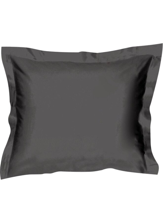 Cascina Colorini Kussenslopen Park Lane Oxford (Set Van 2) Antraciet - 60x70 - Egyptisch Percale Katoen