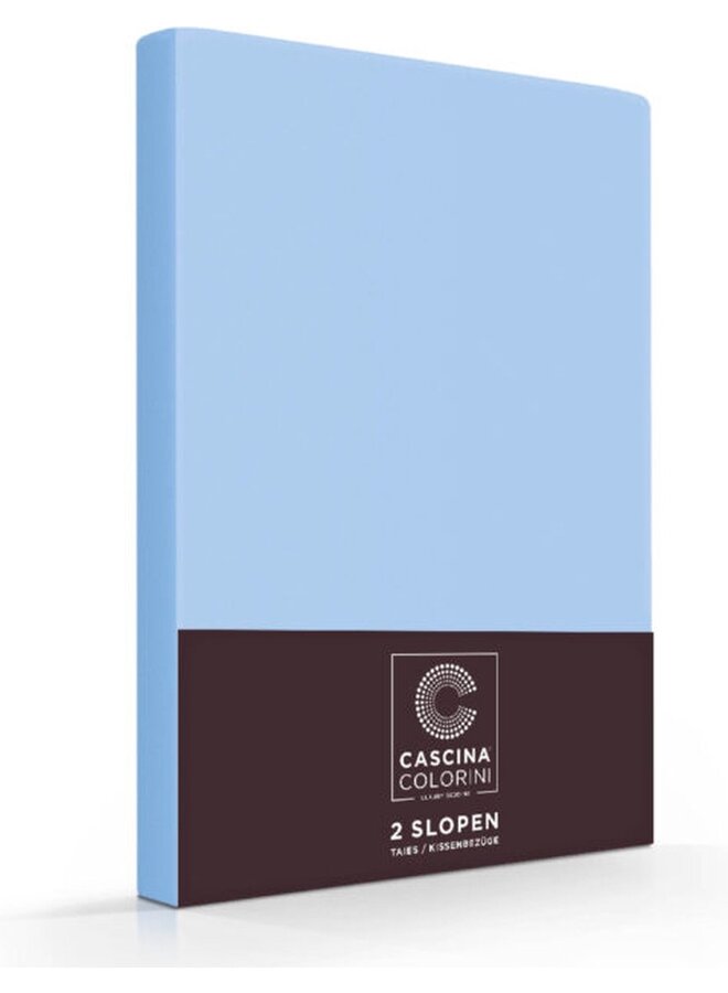 Cascina Colorini Kussenslopen Park Lane Oxford (Set Van 2) Blauw - 60x70 - Egyptisch Percale Katoen