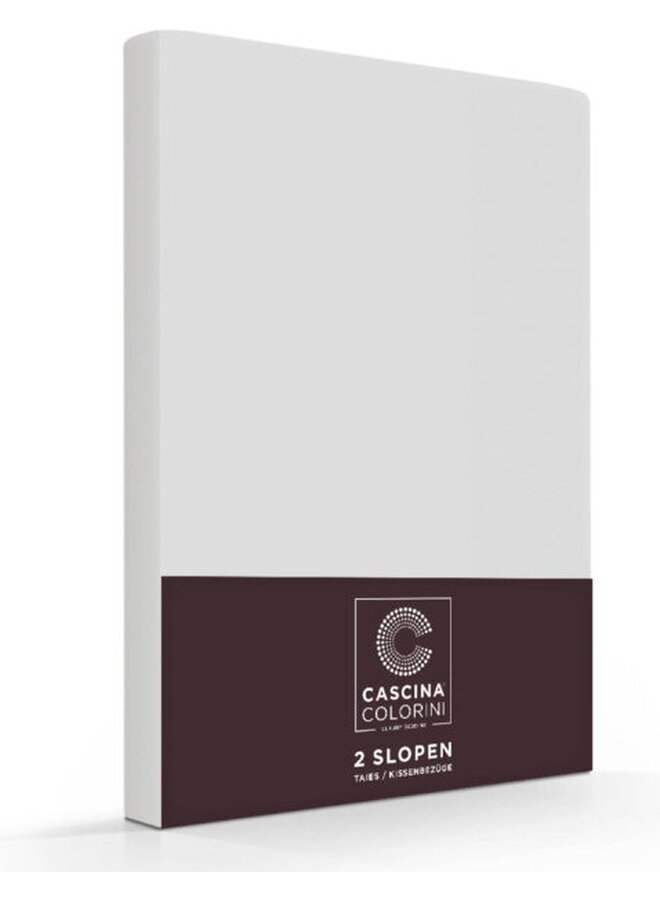 Cascina Colorini Kussenslopen Park Lane Oxford (Set Van 2) Grijs - 60x70 - Egyptisch Percale Katoen