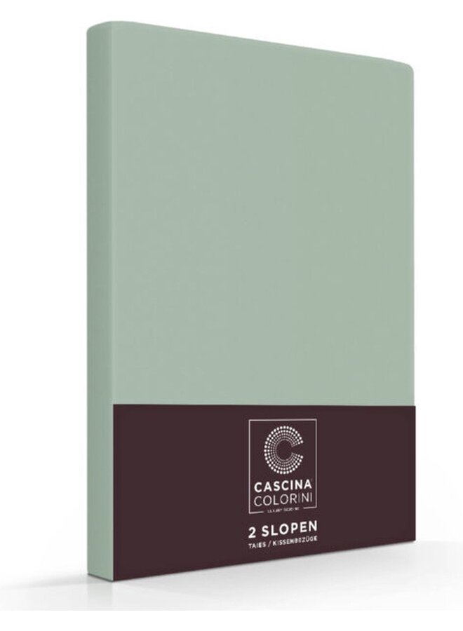 Cascina Colorini Kussenslopen Park Lane Oxford (Set Van 2) Groen - 60x70 - Egyptisch Percale Katoen