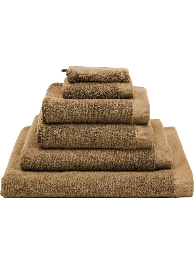 Heckett & Lane Handdoeken Premium (Set Van 2) Cognac Bruin - 60x110 - Badstof Katoen