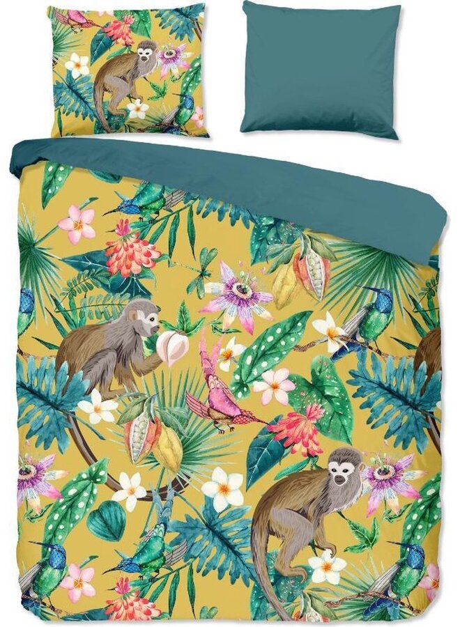 Good Morning Dekbedovertrek Meet Oker - Katoen