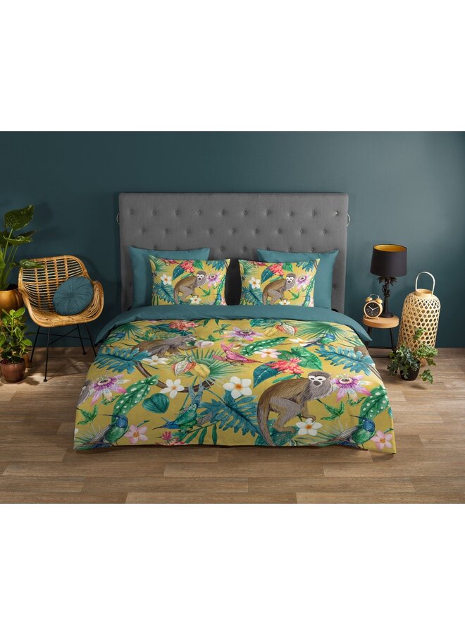 Good Morning Katoen Dekbedovertrek Geel