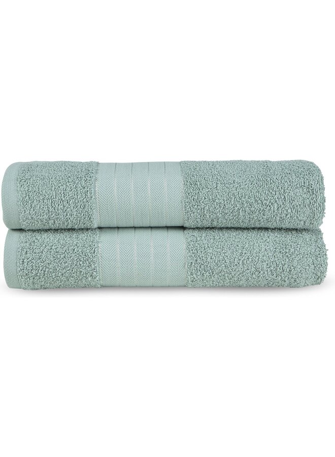 Good Morning Handdoeken (Set Van 2) Licht Groen - 70x140 - Badstof Katoen