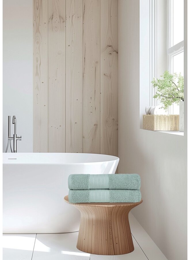 Good Morning Handdoeken (Set Van 2) Licht Groen - 70x140 - Badstof Katoen