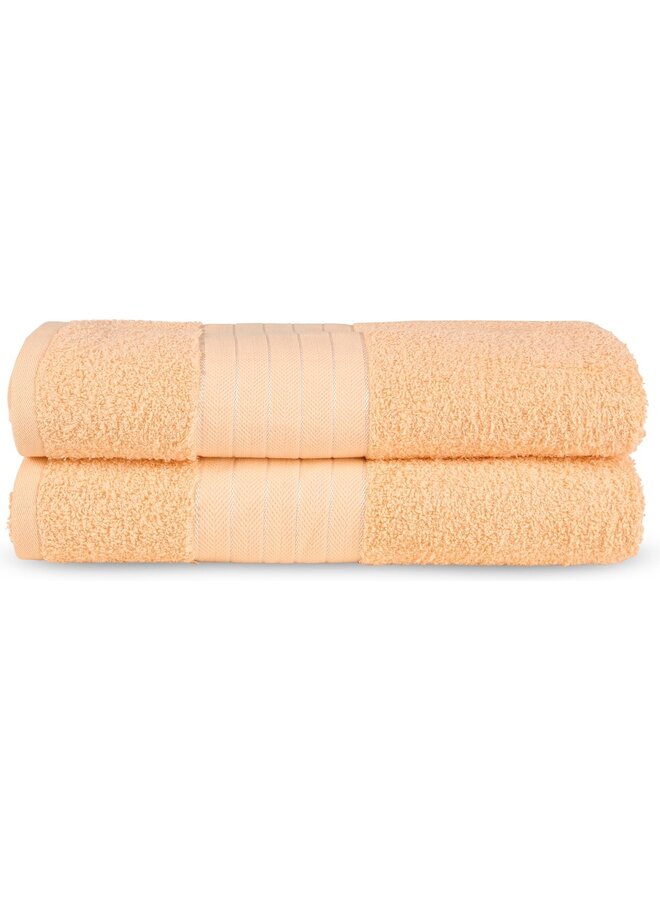 Handdoeken (Set Van 2) Perzik - 70x140 - Badstof Katoen