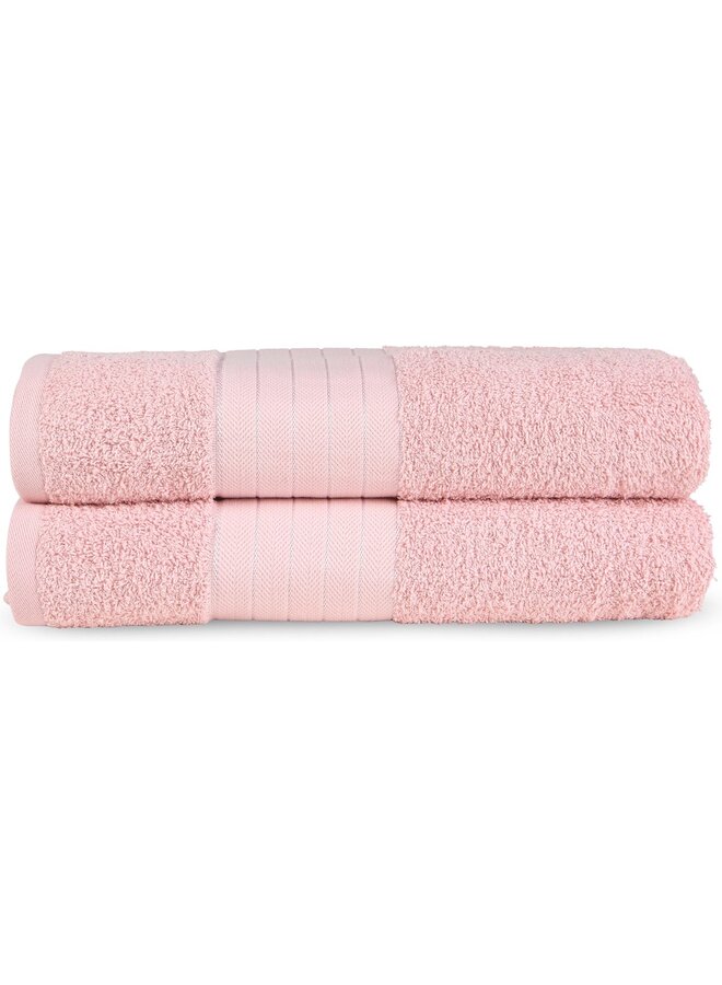 Handdoeken (Set Van 2) Roze - 70x140 - Badstof Katoen