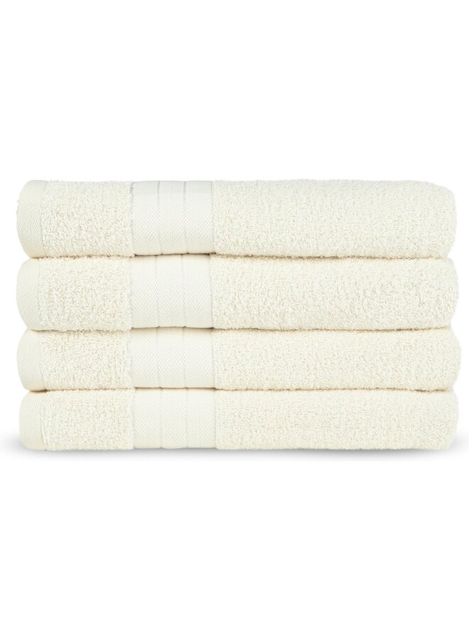 Handdoeken (Set Van 4) Creme - 50x100 - Badstof Katoen