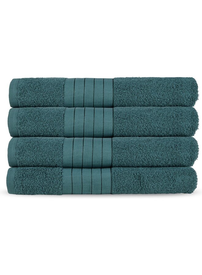 4x Good Morning Katoen Handdoeken Donker Groen - 50x100
