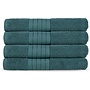 4x Good Morning Katoen Handdoeken Donker Groen - 50x100