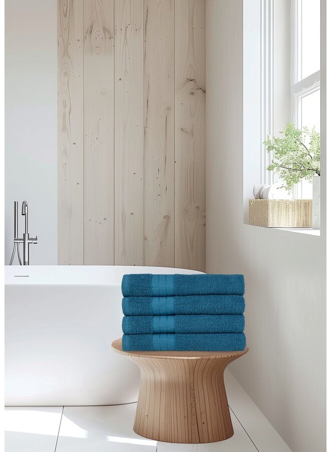 Good Morning Handdoeken (Set Van 4) Petrol - 50x100 - Badstof Katoen