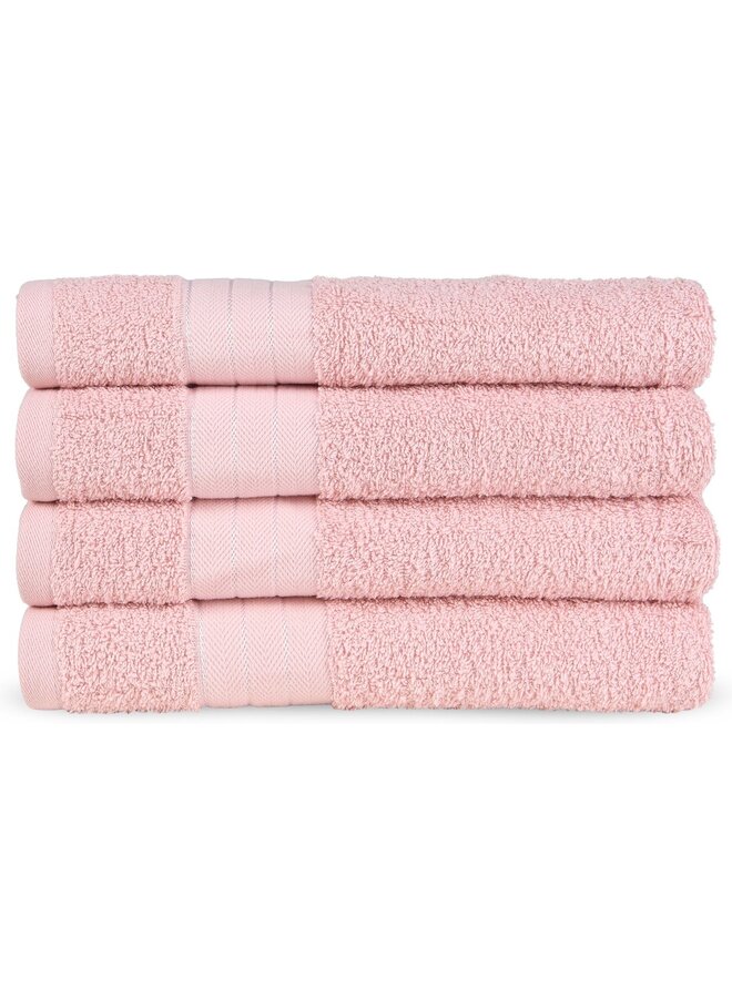 Handdoeken (Set Van 4) Roze - 50x100 - Badstof Katoen