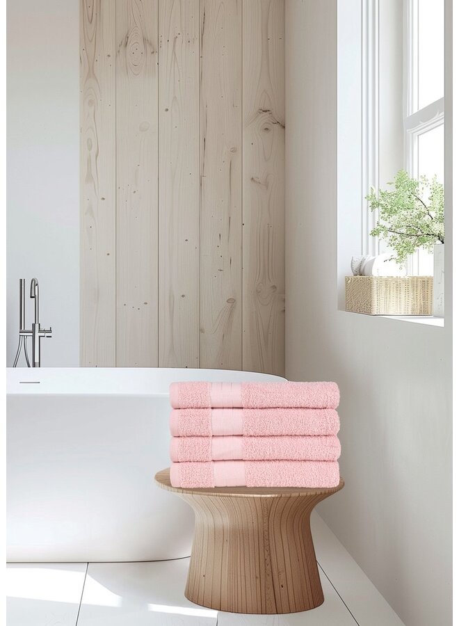 Good Morning Handdoeken (Set Van 4) Roze - 50x100 - Badstof Katoen