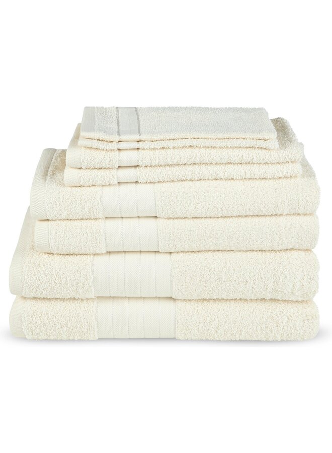 Handdoekenset (Set Van 8) Creme - Badstof Katoen