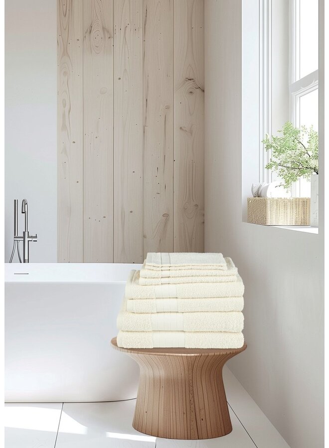 Good Morning Handdoekenset (Set Van 8) Creme - Badstof Katoen