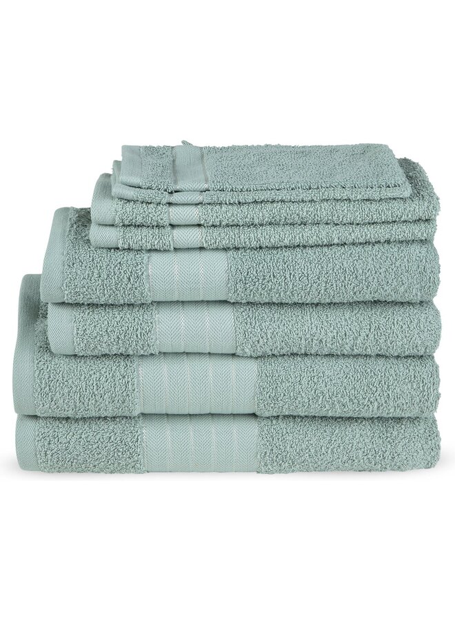 Handdoekenset (Set Van 8) Licht Groen - Badstof Katoen