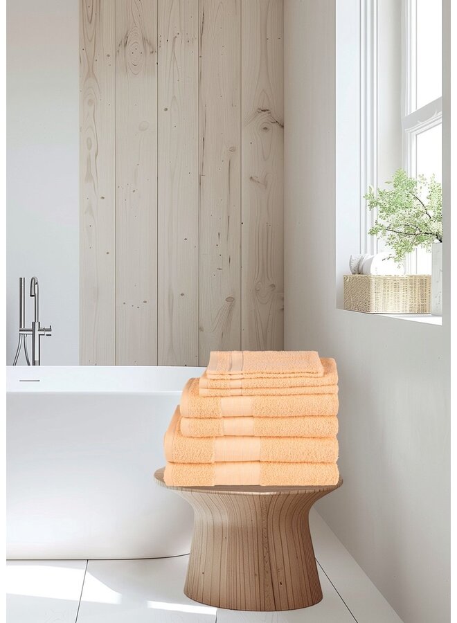 Good Morning Handdoekenset (Set Van 8) Perzik - Badstof Katoen