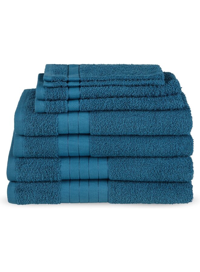 Good Morning Handdoekenset (Set Van 8) Petrol - Badstof Katoen