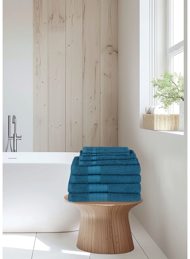 Good Morning Handdoekenset (Set Van 8) Petrol - Badstof Katoen