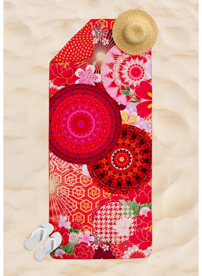 HIP Badlaken/Strandlaken Yuki Rood - 50x100 - Microvezel