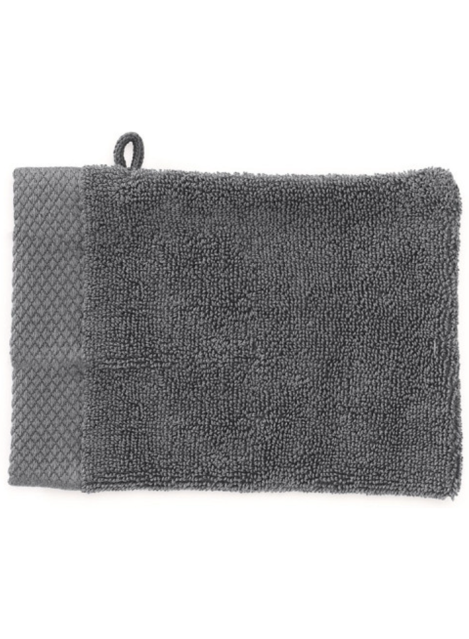 Washandjes Premium (Set Van 3) Antraciet - 16x21 - Badstof Katoen