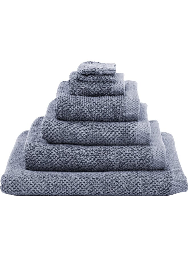 Heckett & Lane Washandjes Grant (Set Van 3) Blauw - 16x21 - Badstof Katoen