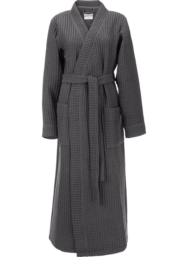 Heckett & Lane Badjas Wafel Antraciet - Gerecycled Katoen