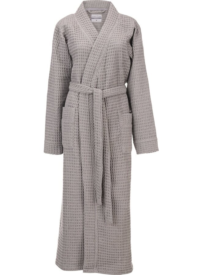 Heckett & Lane Badjas Wafel Grijs - Gerecycled Katoen