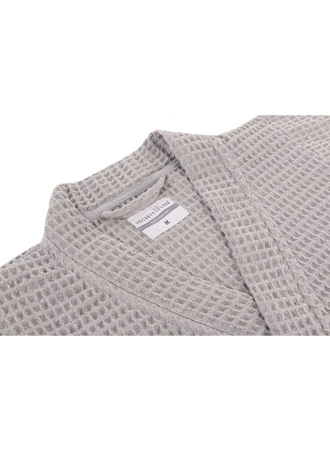 Heckett & Lane Badjas Wafel Grijs - Gerecycled Katoen