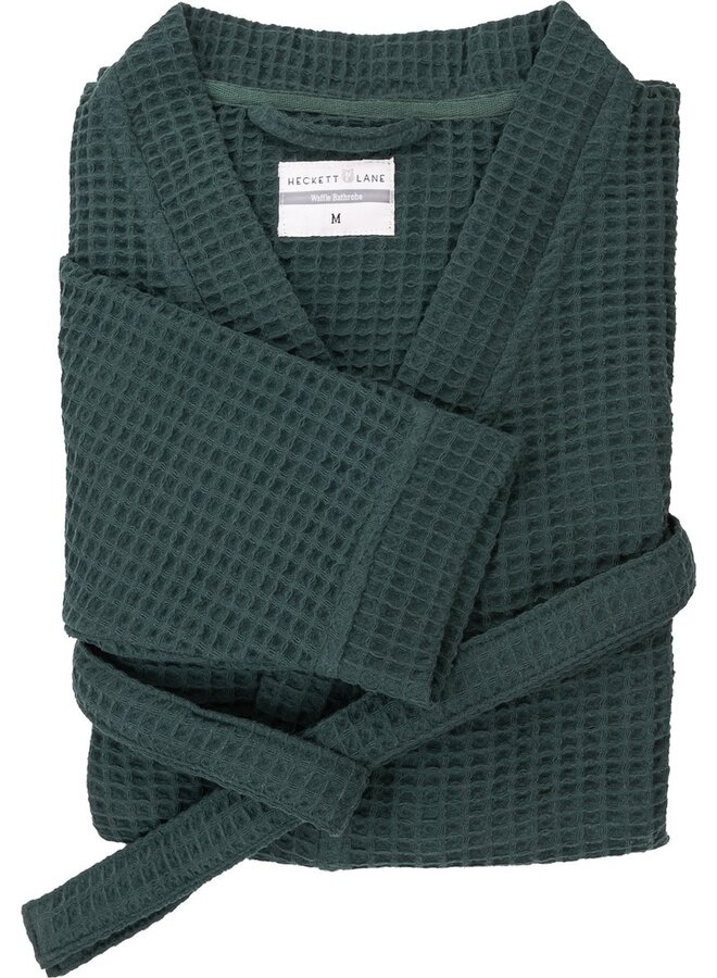 Heckett & Lane Badjas Wafel Groen - Gerecycled Katoen