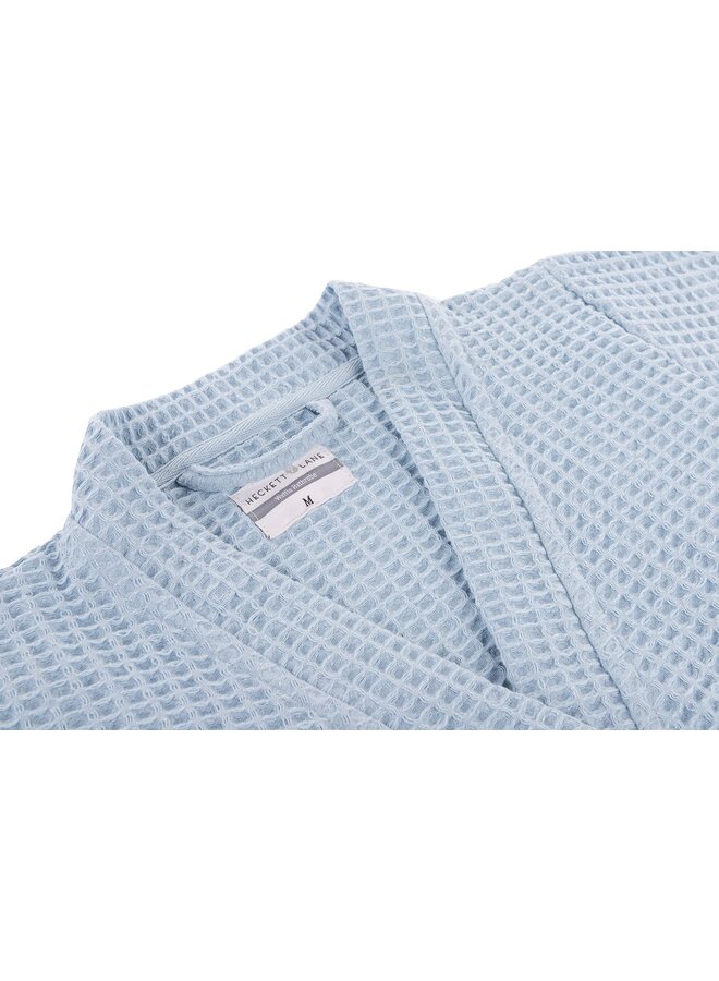 Heckett & Lane Badjas Wafel Blauw - Gerecycled Katoen