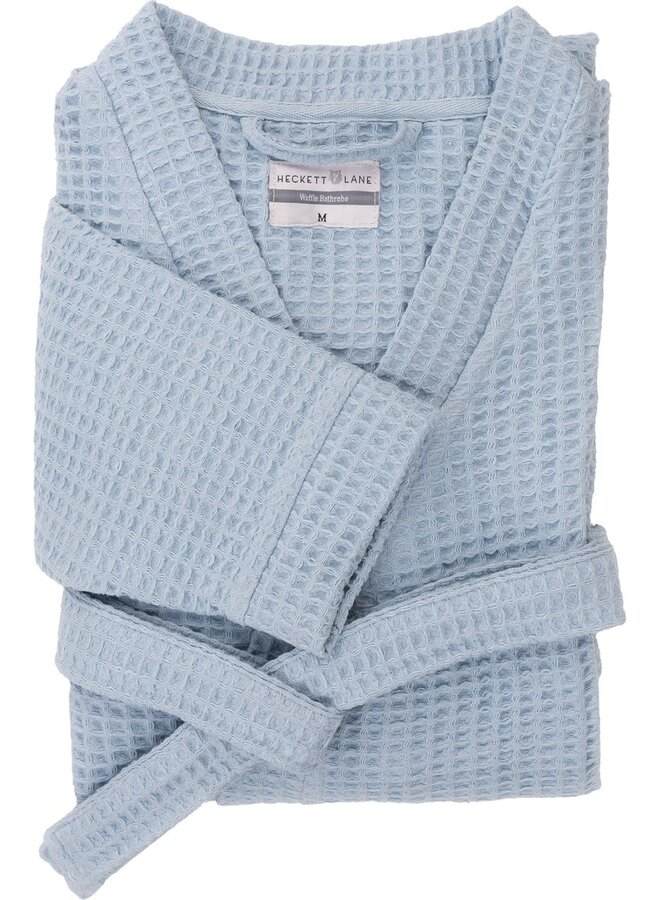 Heckett & Lane Badjas Wafel Blauw - Gerecycled Katoen