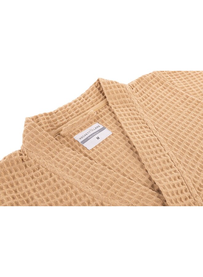 Heckett & Lane Badjas Wafel Khaki - Gerecycled Katoen