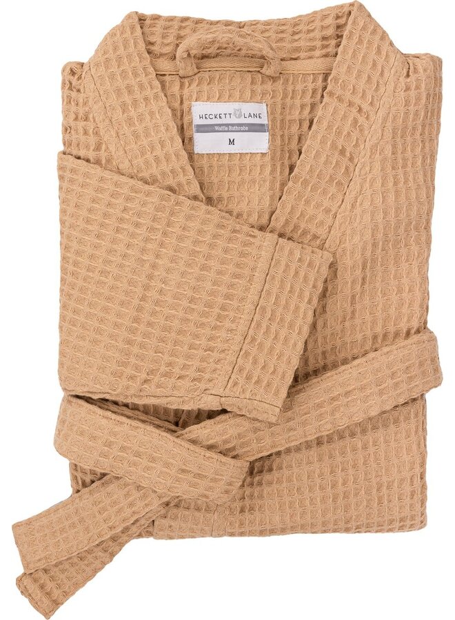 Heckett & Lane Badjas Wafel Khaki - Gerecycled Katoen