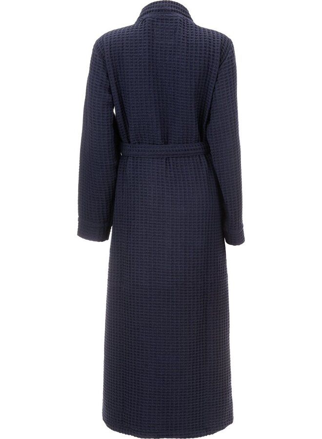 Heckett & Lane Badjas Wafel Navy - Gerecycled Katoen