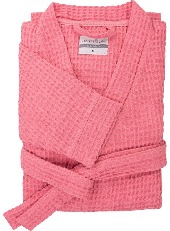 Heckett & Lane Badjas Wafel Roze - Gerecycled Katoen
