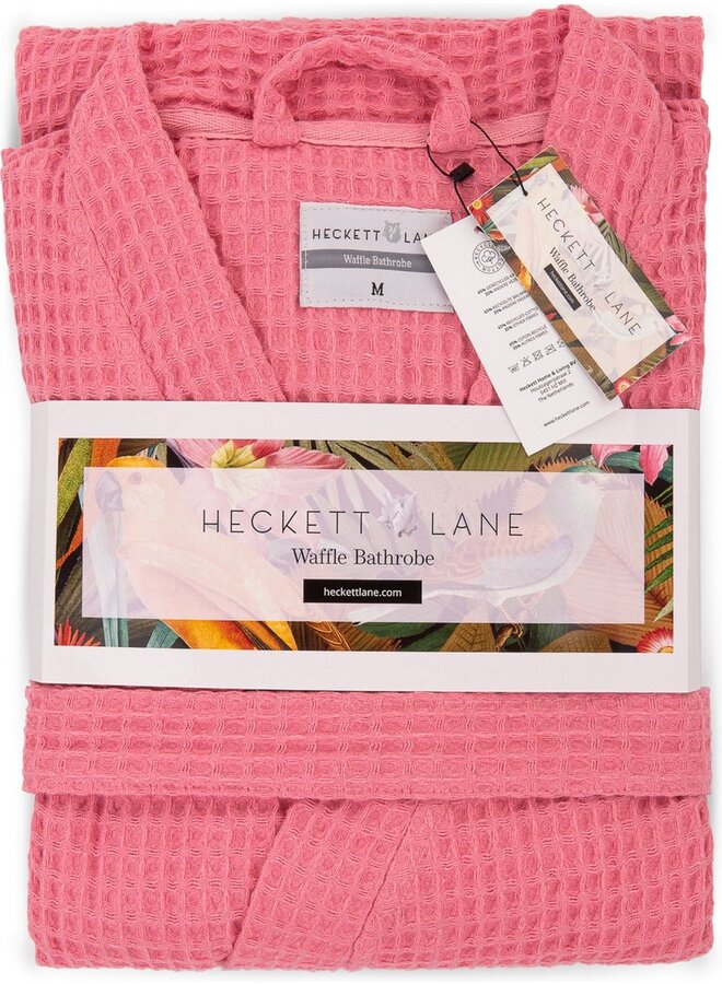 Heckett & Lane Badjas Wafel Roze - Gerecycled Katoen