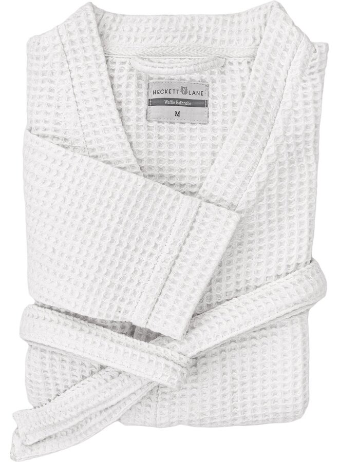 Heckett & Lane Badjas Wafel Wit - Gerecycled Katoen