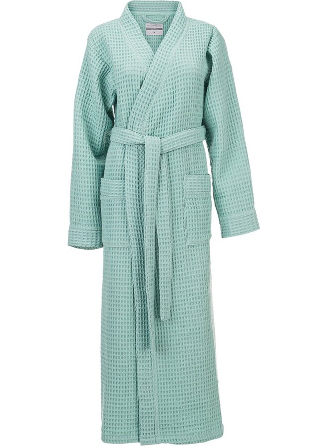 Heckett & Lane Badjas Wafel Groen - Gerecycled Katoen