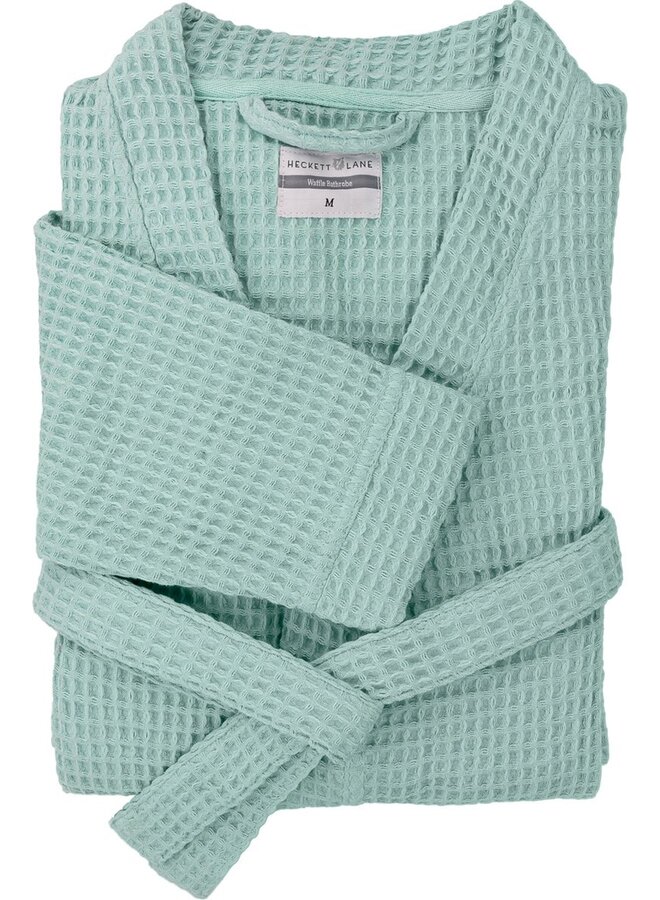 Heckett & Lane Badjas Wafel Groen - Gerecycled Katoen