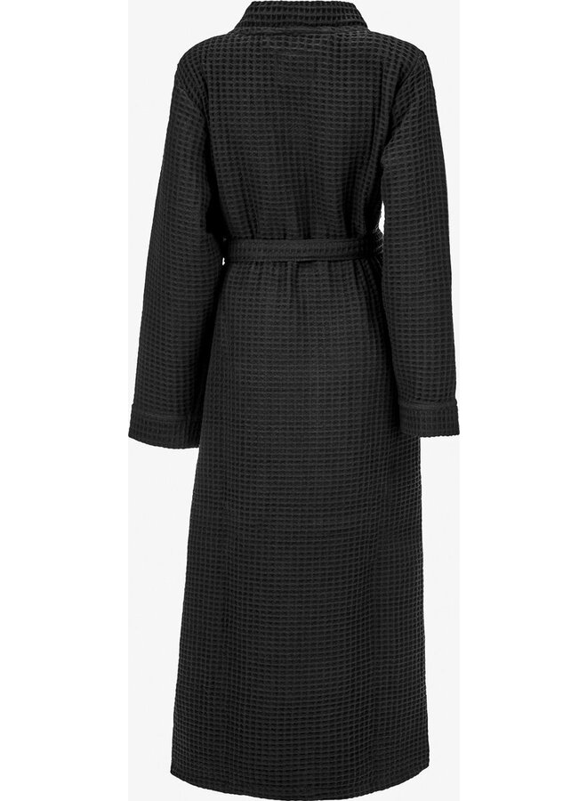 Heckett & Lane Badjas Wafel Zwart - Gerecycled Katoen