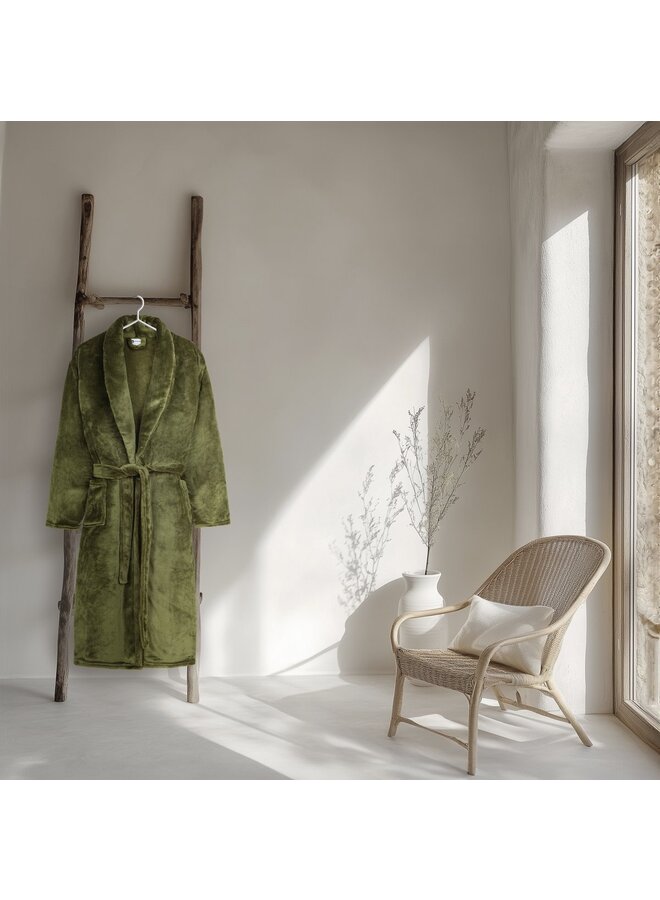 Good Morning Badjas Groen - Velours