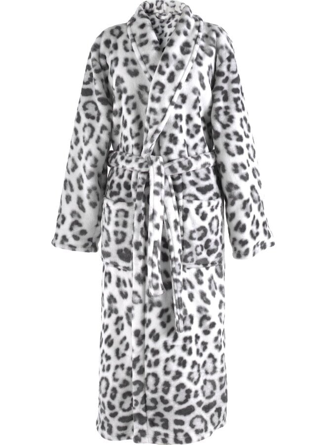 ZO! Home Badjas Snow Leopard Grijs - Polyester