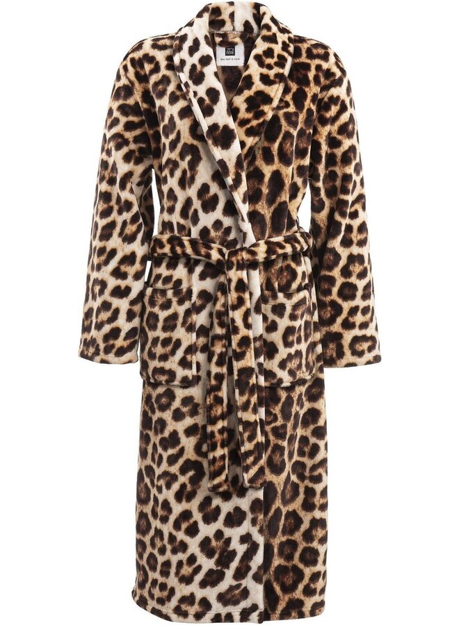 Badjas Leopard Bruin - Polyester
